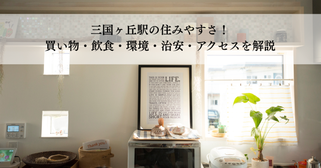 三国ヶ丘駅の住みやすさ！買い物・飲食・環境・治安・アクセスを解説